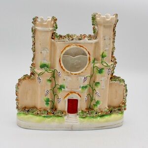 Antique Staffordshire Castle Pocket Watch Holder